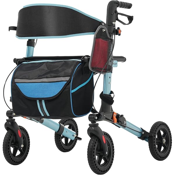 Amazon | 歩行器 四輪歩行車 シルバーカー アルミ製 折りたたみ可能 高